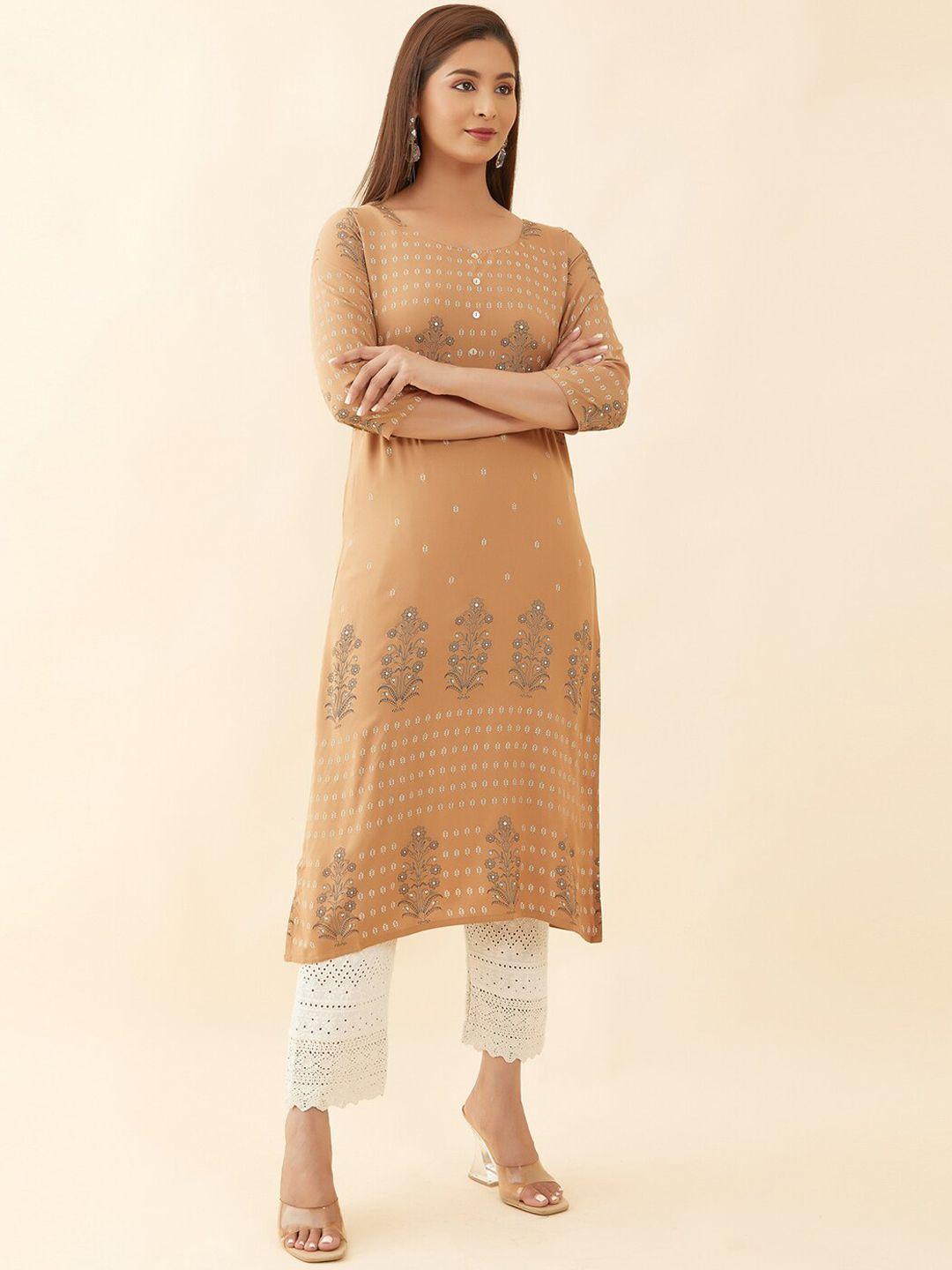 maybell floral printed straight kurta