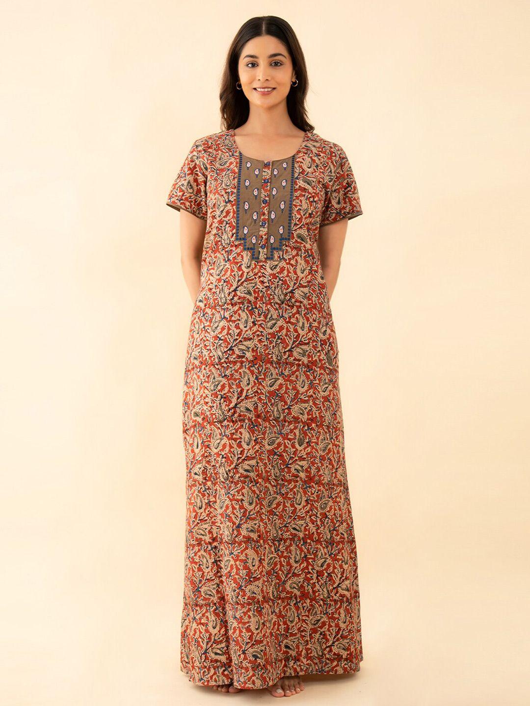 maybell paisley printed maxi pure cotton nightdress