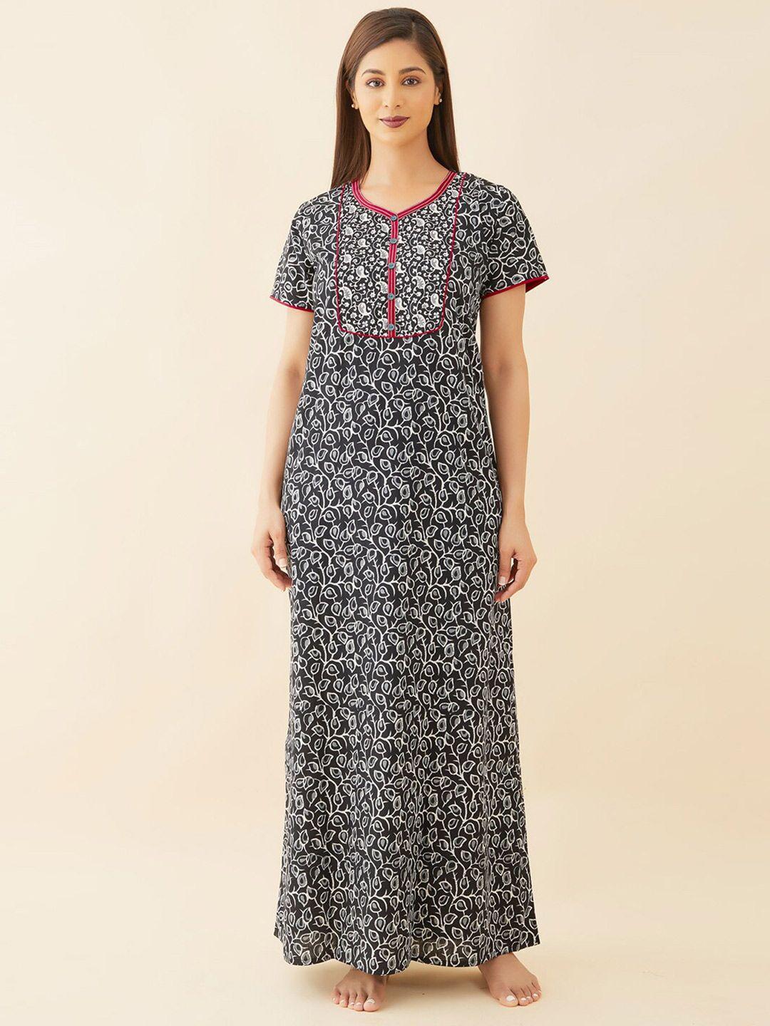 maybell pink printed maxi nightdress