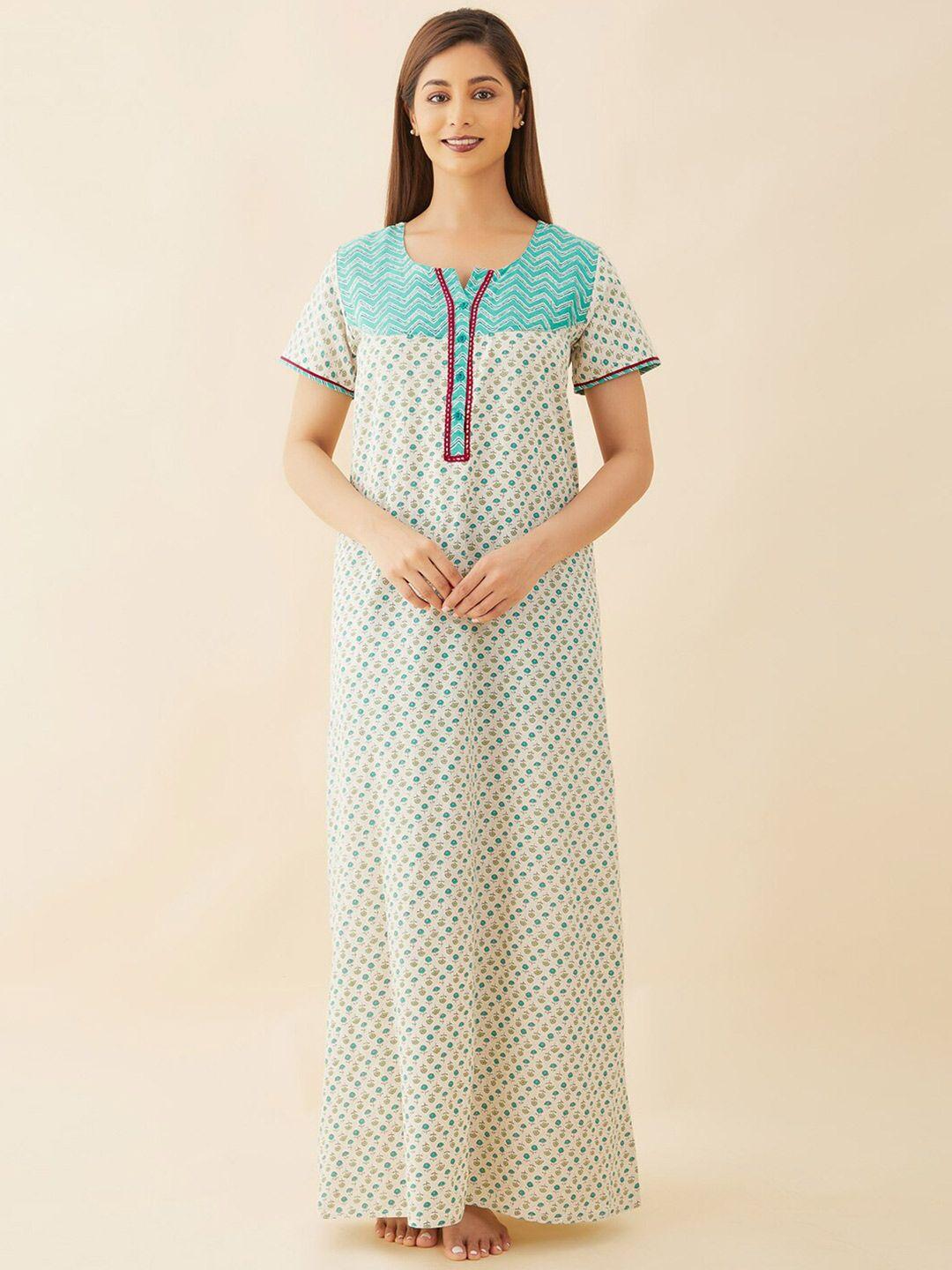 maybell white printed maxi nightdress