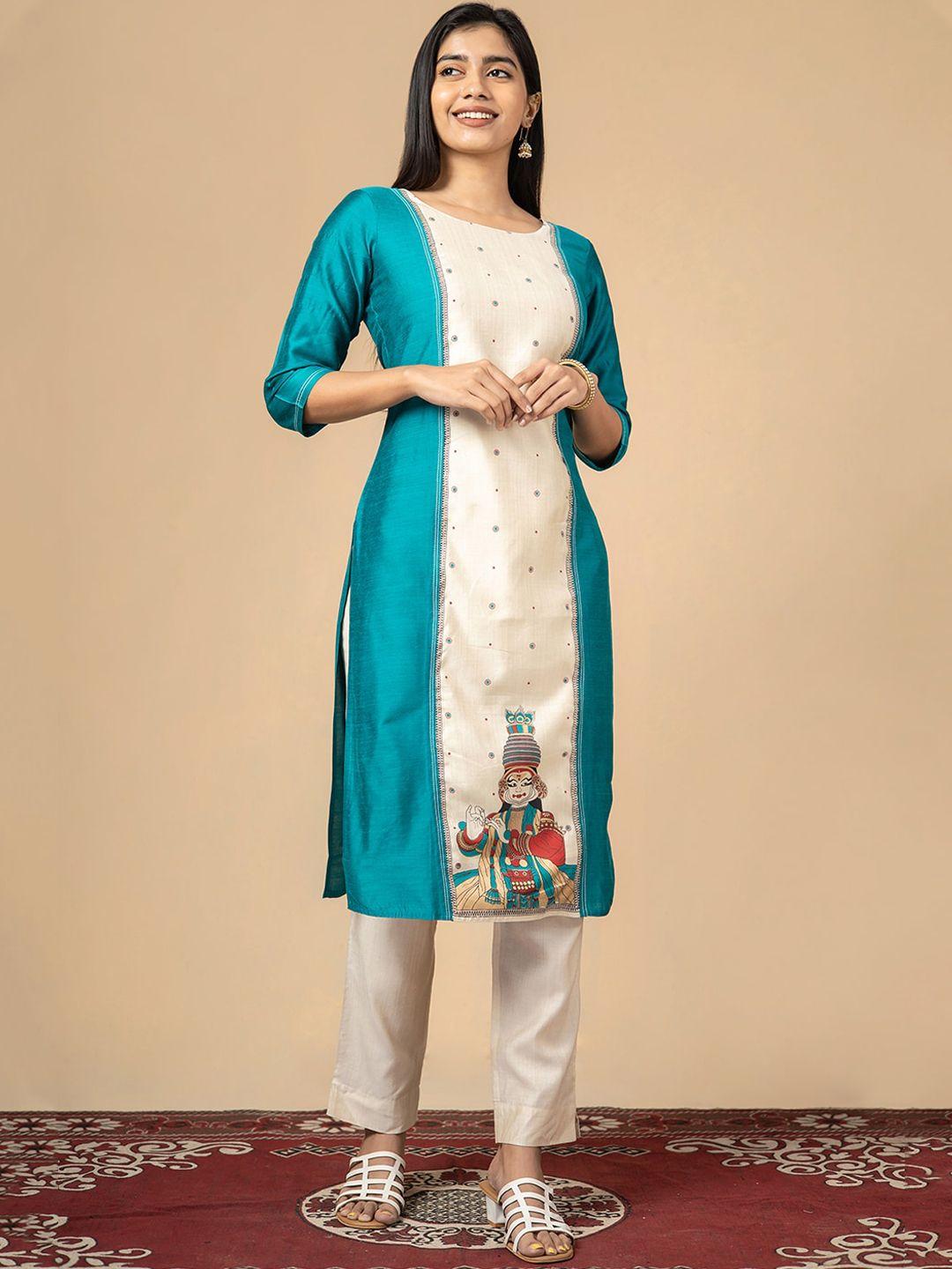 maybell women printed panelled kurta