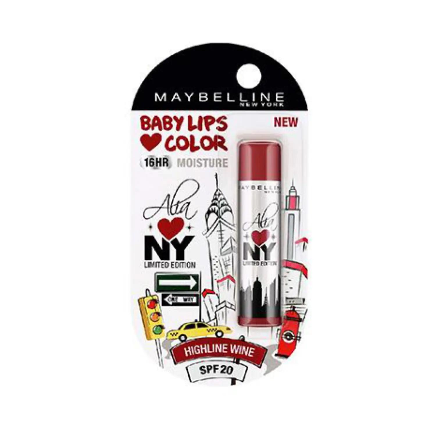 maybelline new york baby lips colour limited edition lip balm - highline wine (4g)