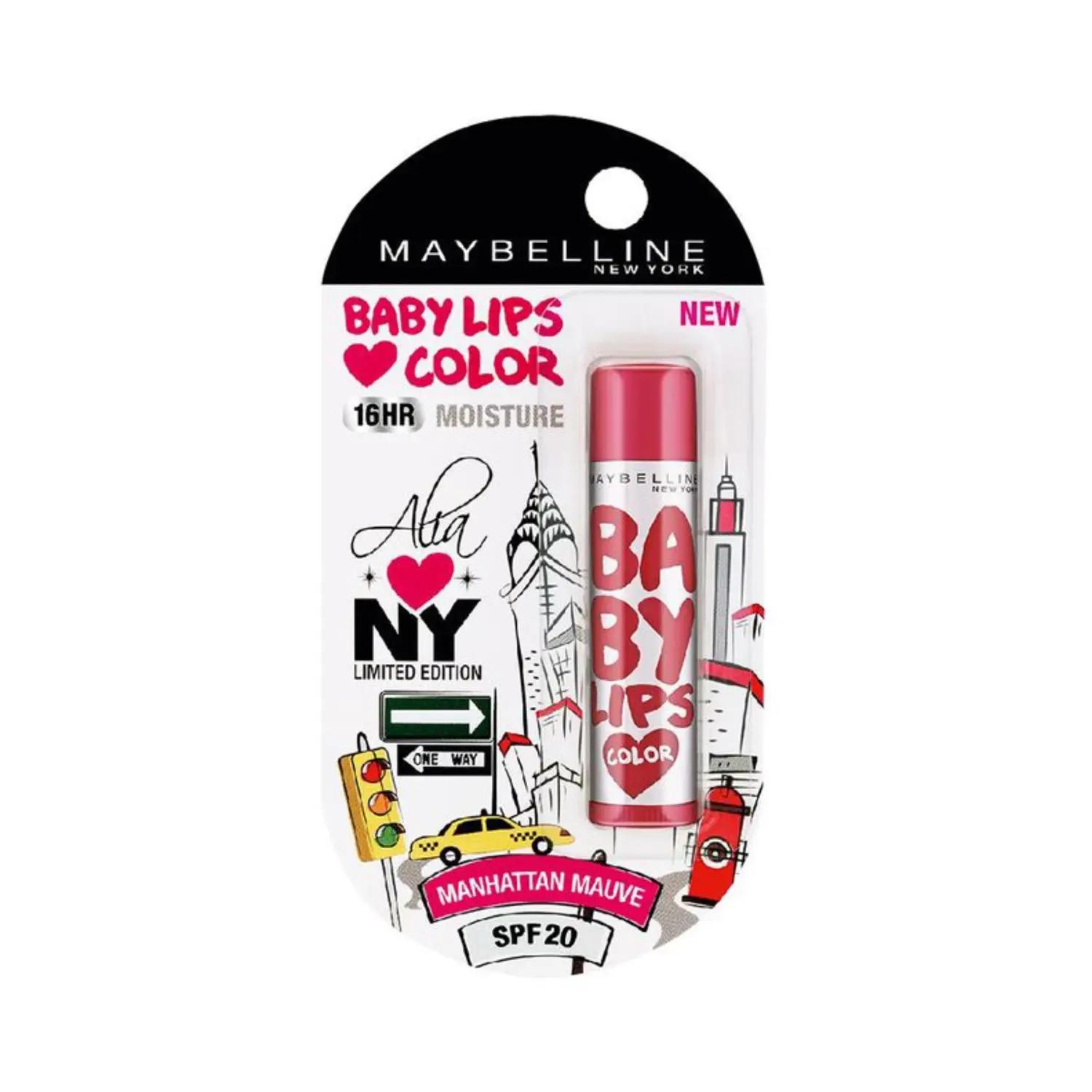 maybelline new york baby lips colour limited edition lip balm - manhattan mauve (4g)