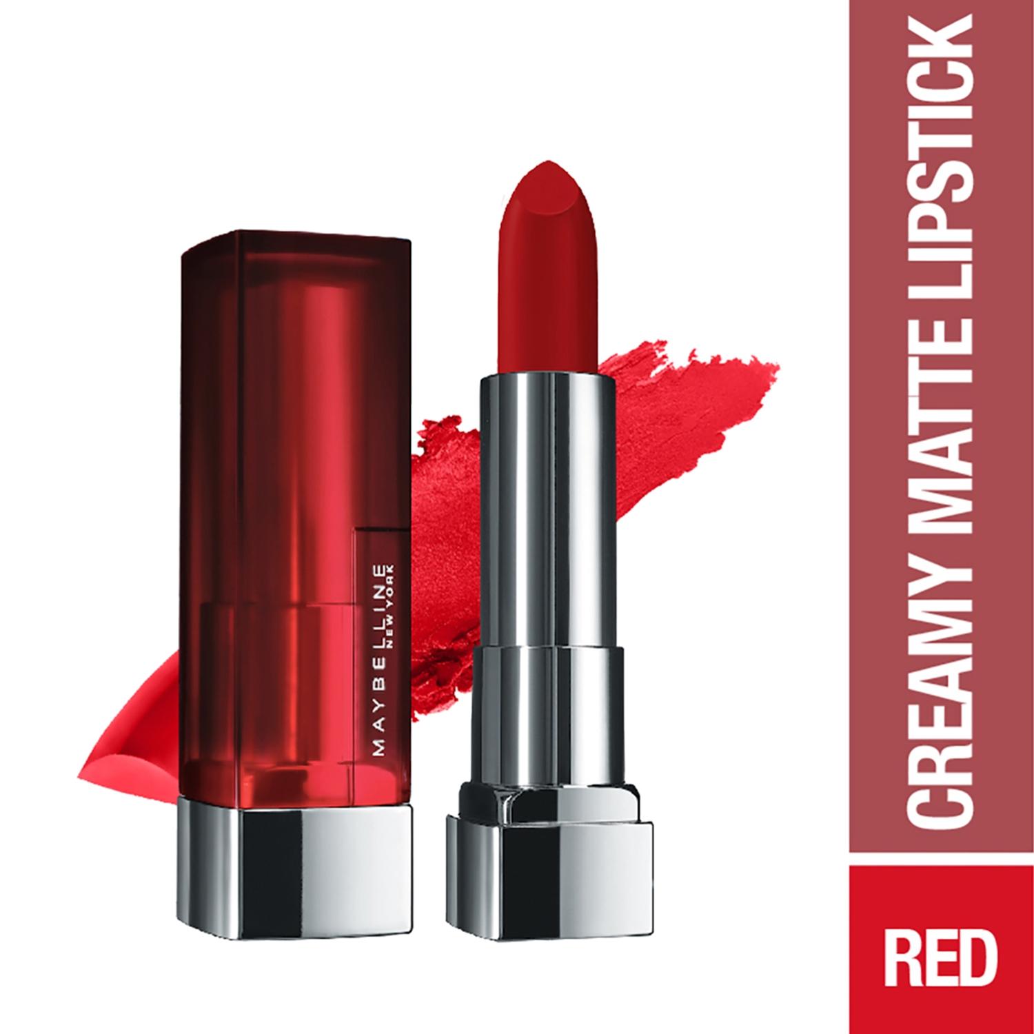 maybelline new york color sensational creamy matte lipstick - 690 siren in scarlet (3.9g)