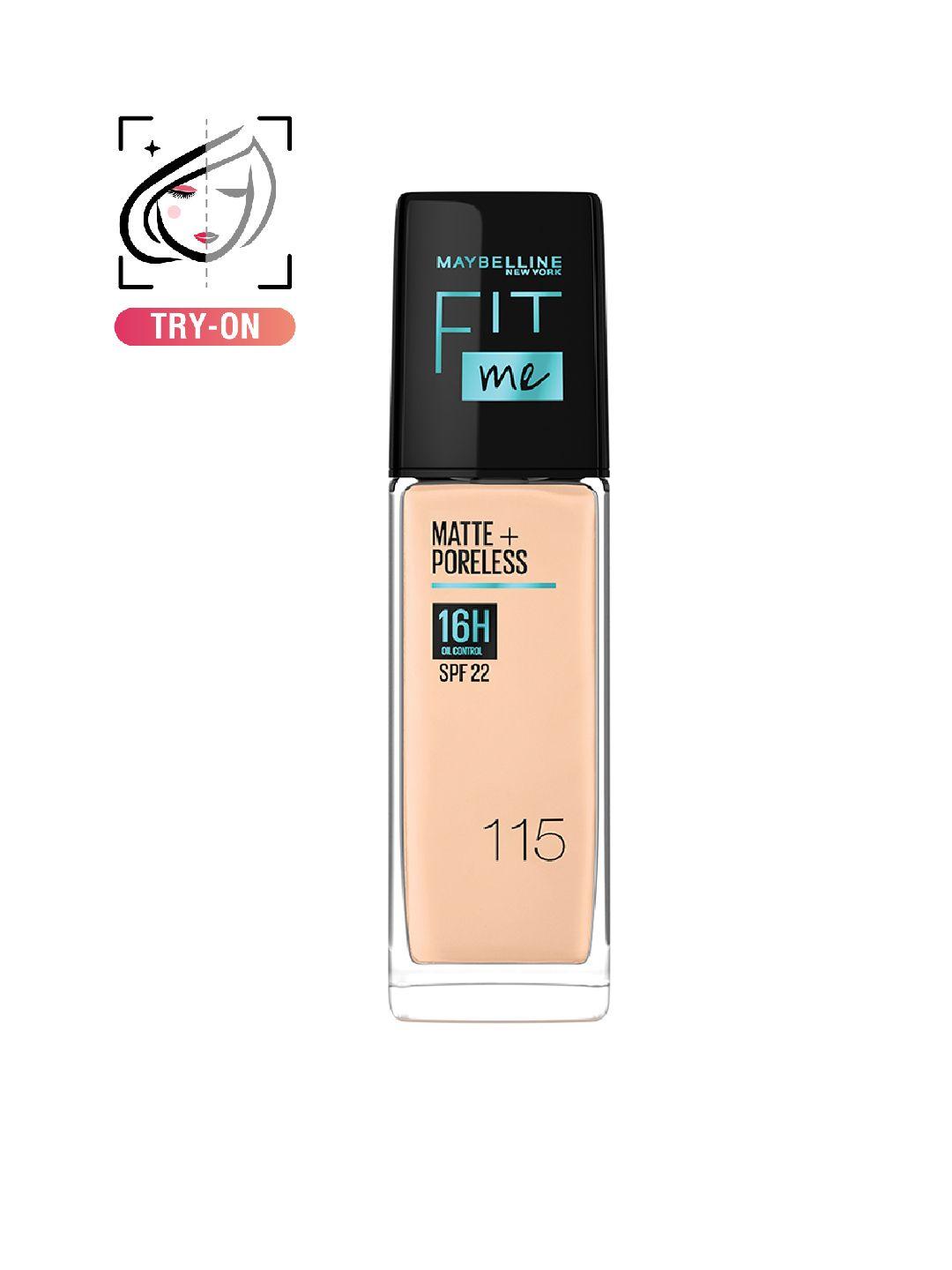 maybelline new york fit me matte+poreless foundation 16h oil control 30 ml - ivory 115