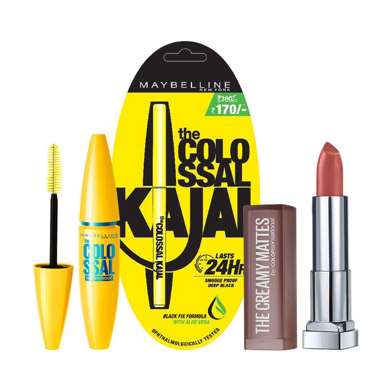 maybelline new york lipstick & colossal kit : divine wine, colossal mascara & kajal