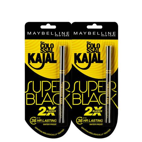 maybelline new york super black kajal pack of 2