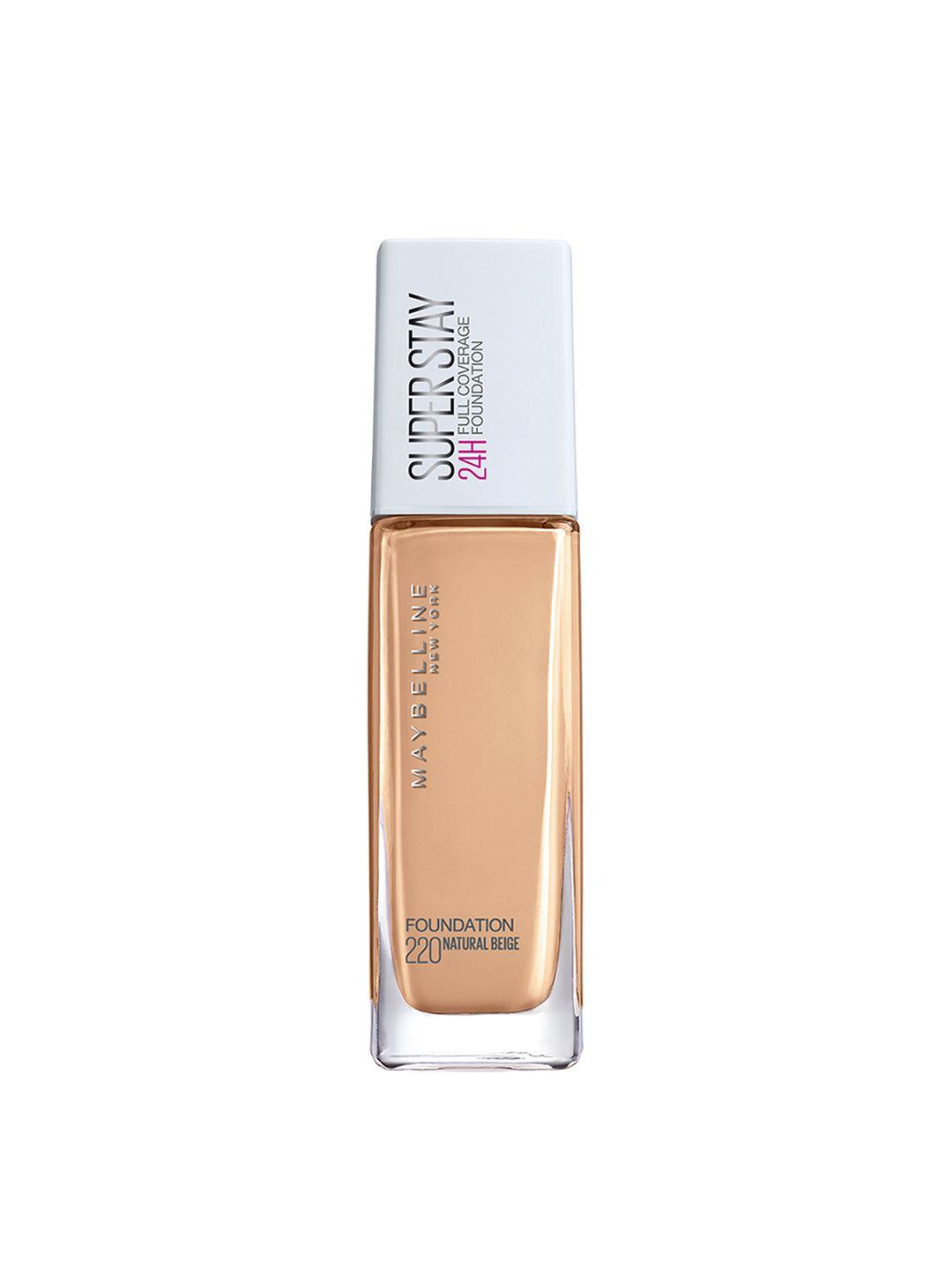 maybelline new york super stay 24h full coverage liquid foundation - natural beige 220