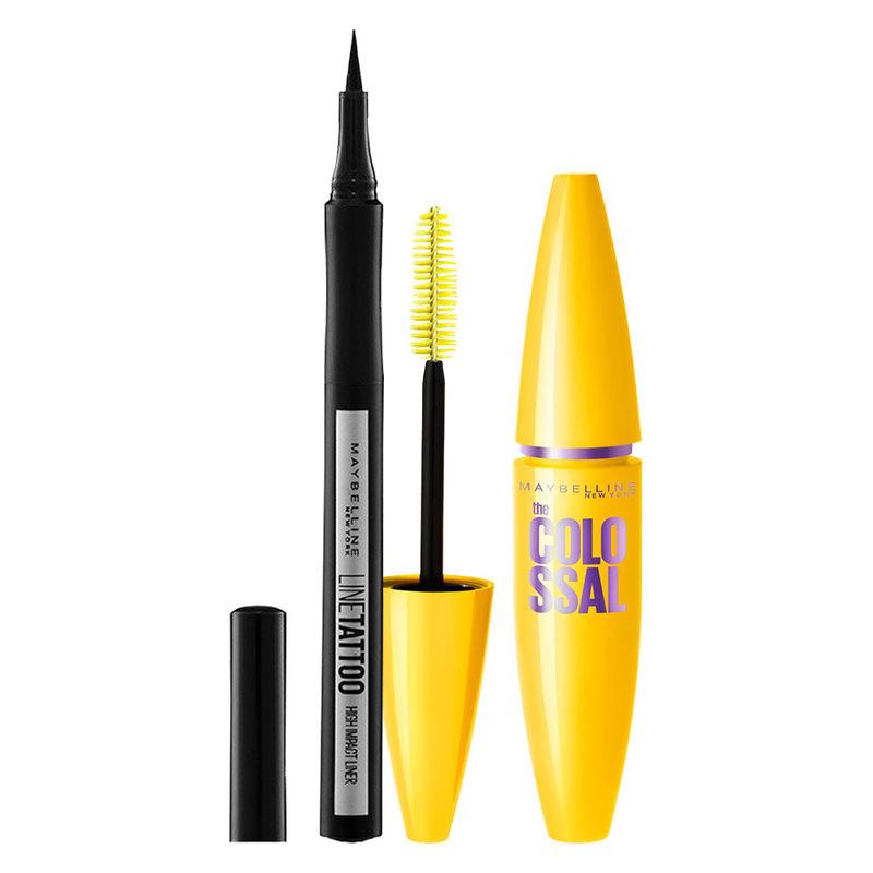 maybelline new york the colossal mascara waterproof & tattoo high impact liner