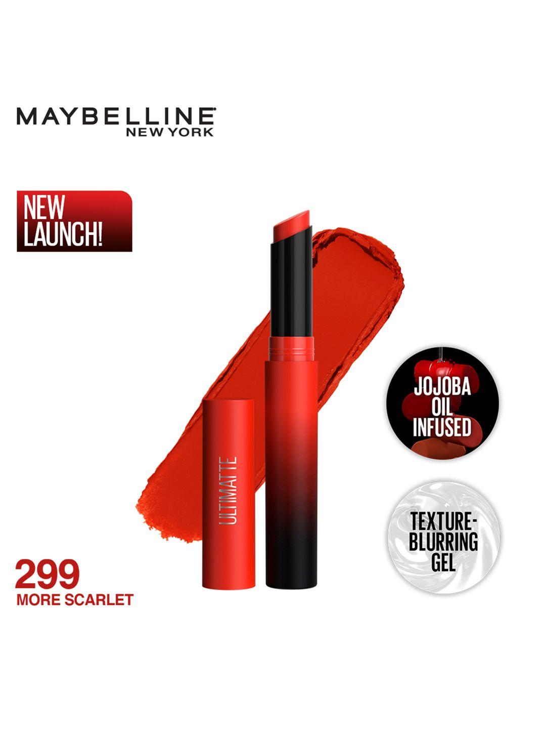 maybelline new york color sensational ultimattes lipstick- 299 more scarlet- 1.7g