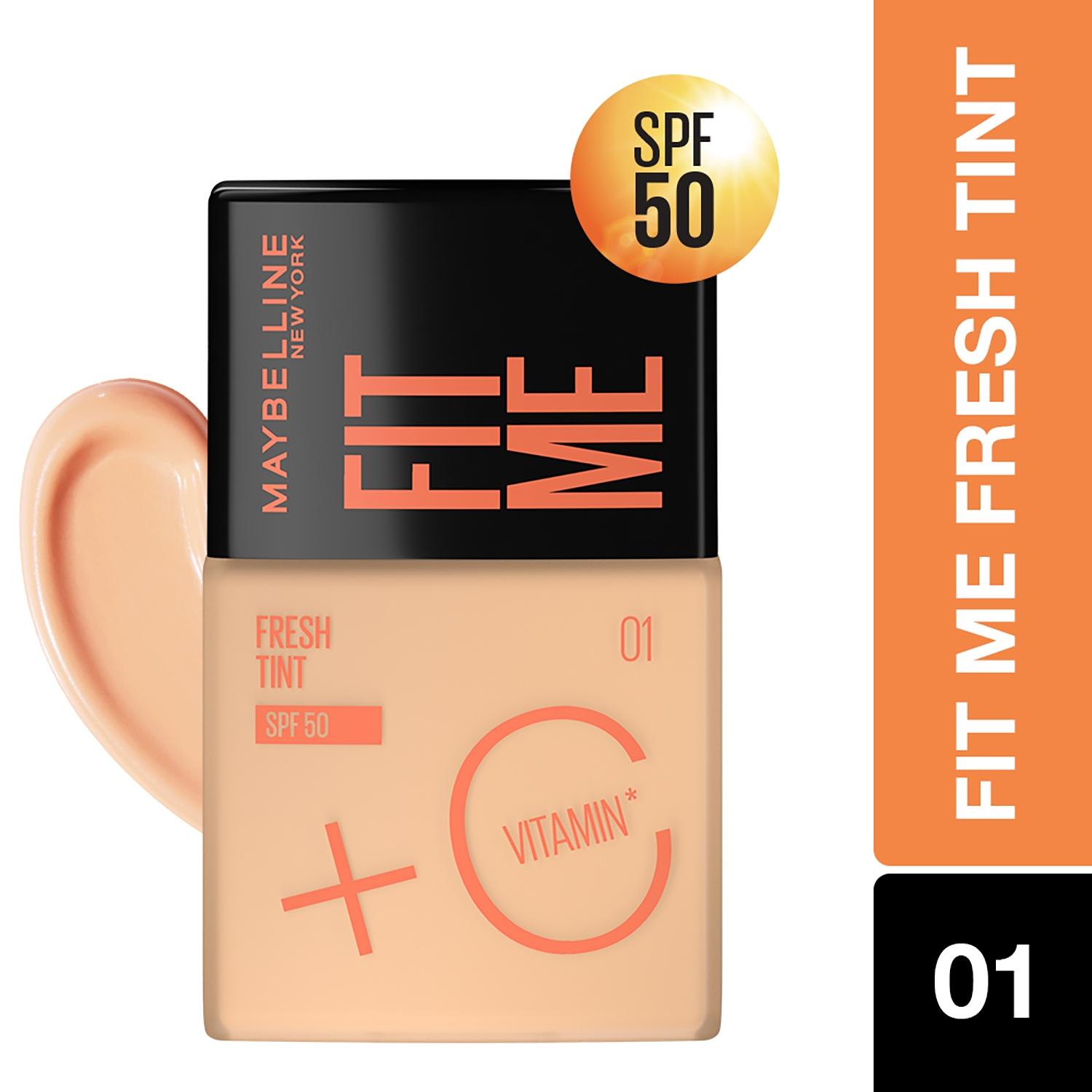 maybelline new york fit me fresh tint with spf 50 & vitamin c - 01 shade (30ml)