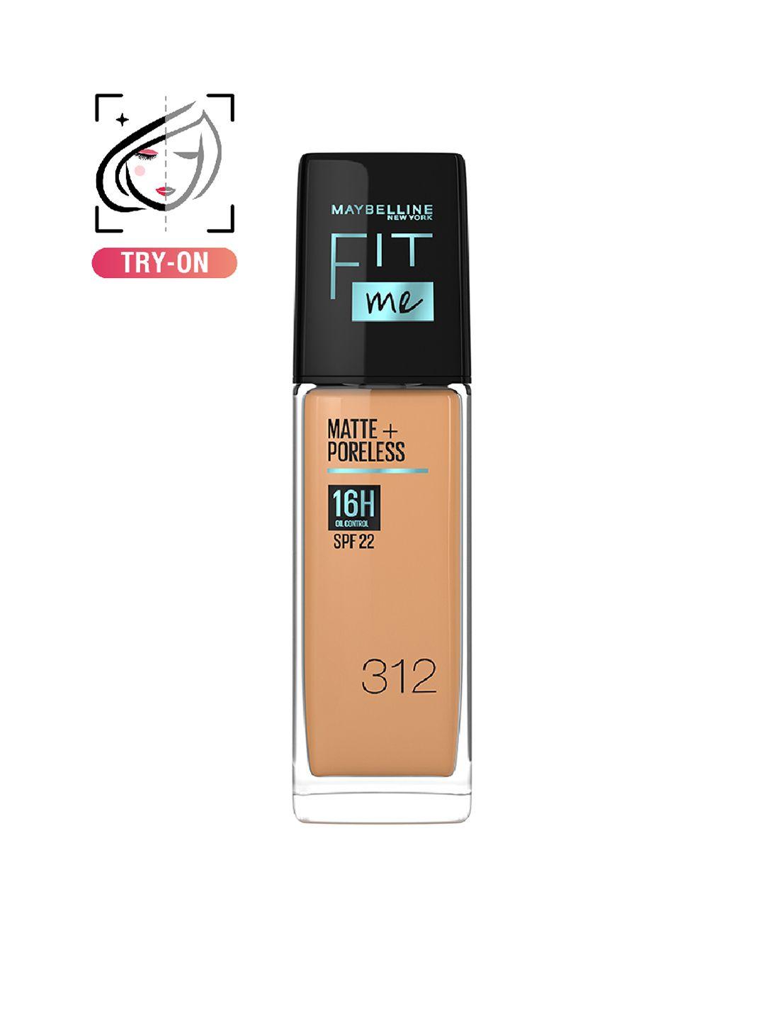 maybelline new york fit me matte+poreless liquid foundation 30 ml - golden 312