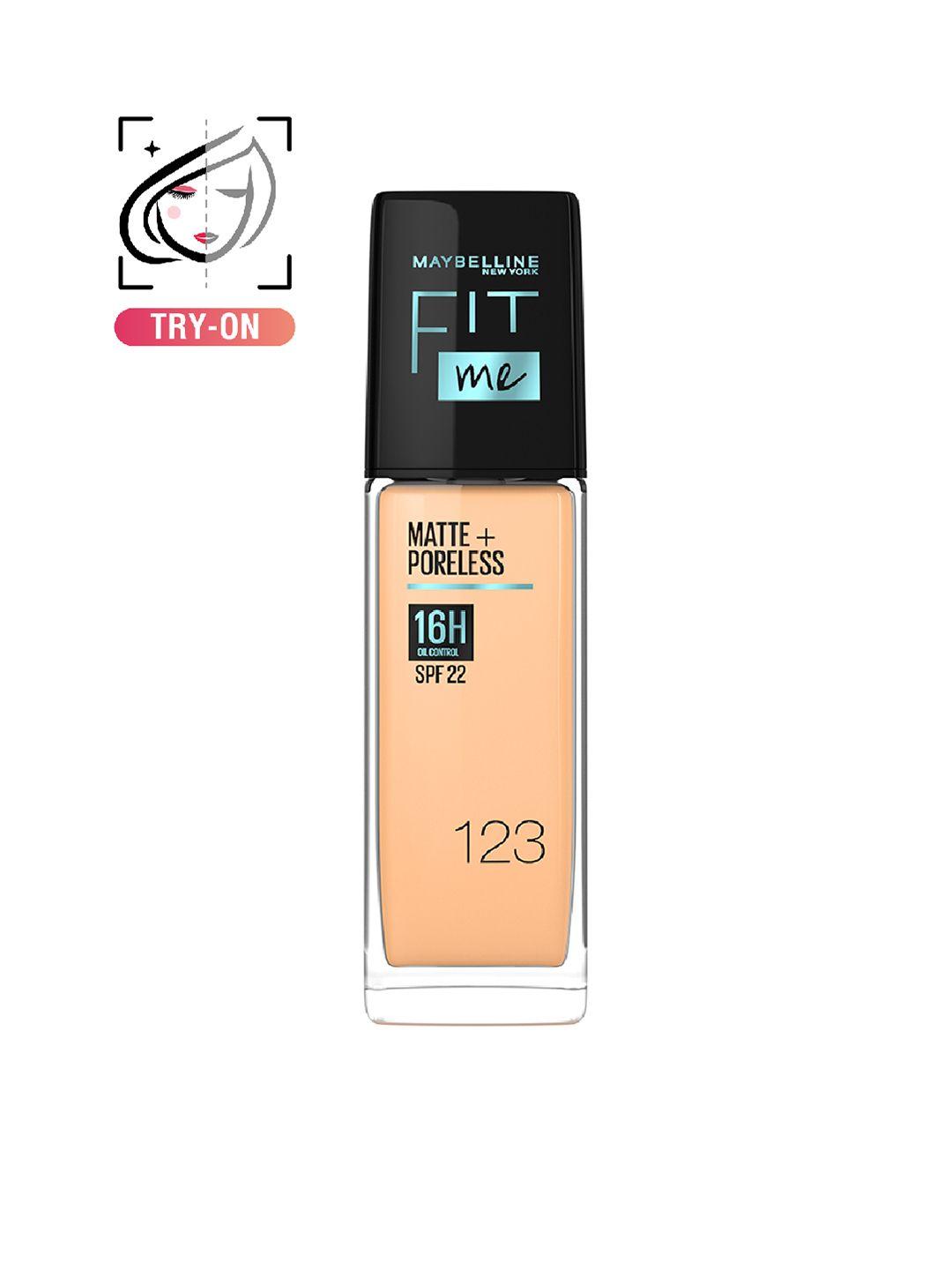 maybelline new york fit me matte+poreless liquid foundation 30 ml - soft nude 123