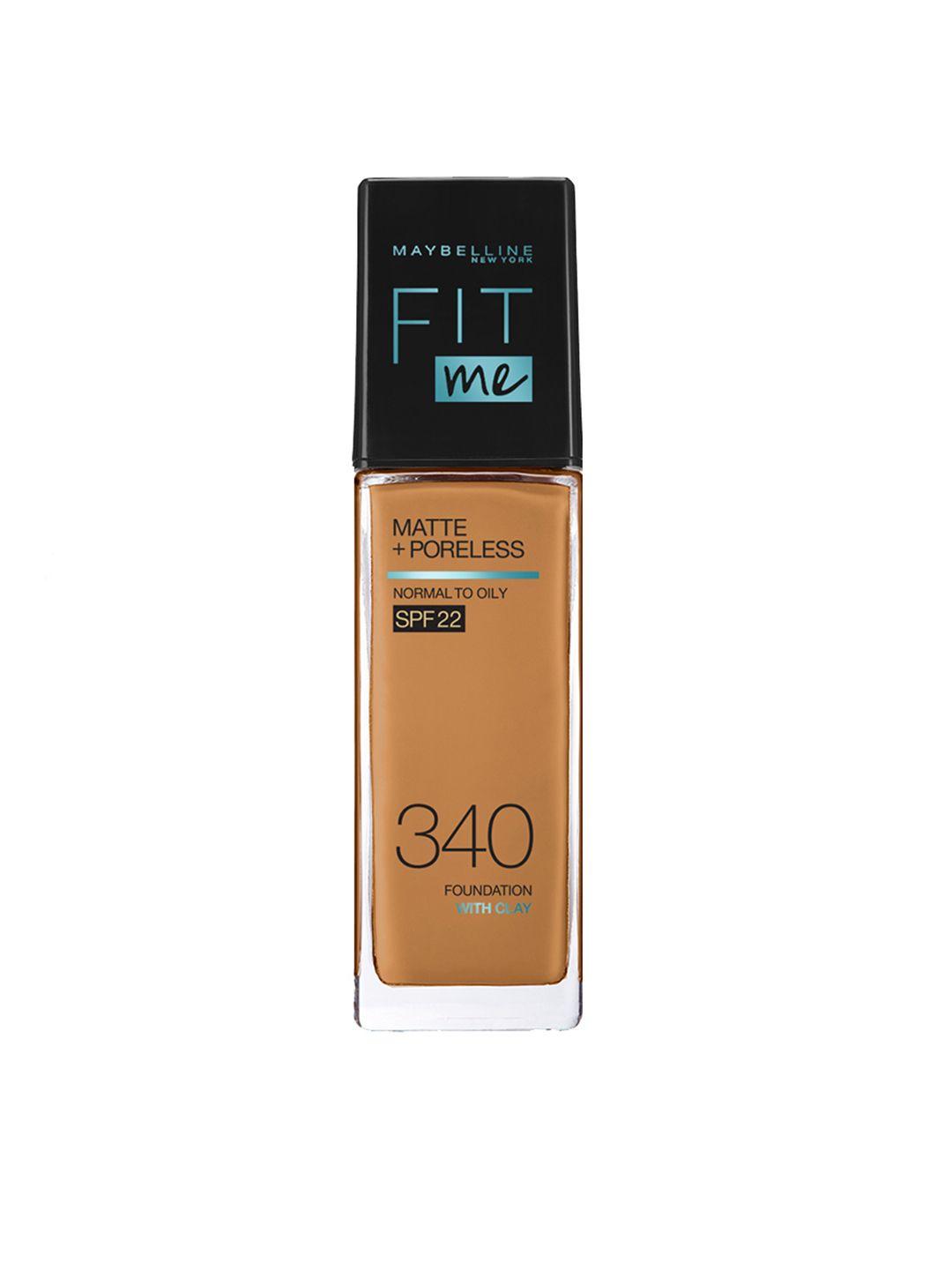 maybelline new york fit me matte+poreless spf 22 liquid foundation - 340 cappuccino 30ml