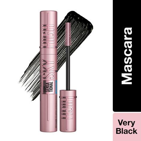 maybelline new york lash sensational sky high waterproof mascara, lengthening & volumizing mascara with bamboo exract & fibres, very black (6 ml)