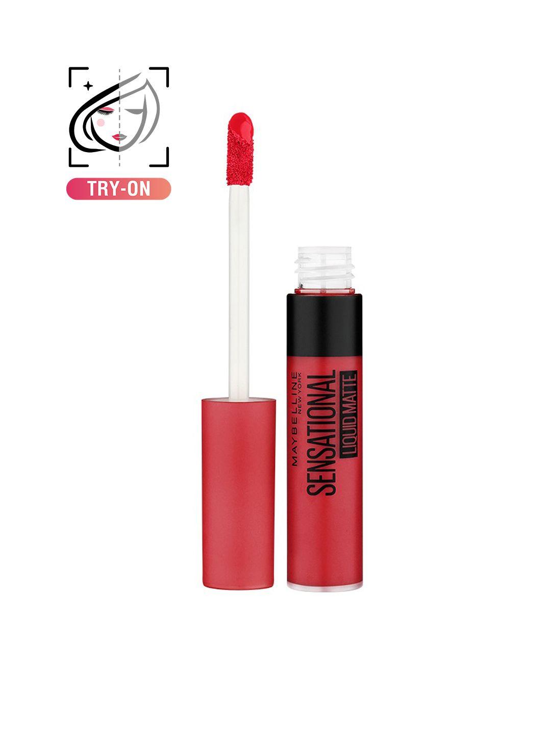 maybelline new york sensational liquid matte lipstick 7 ml - flush it red 03