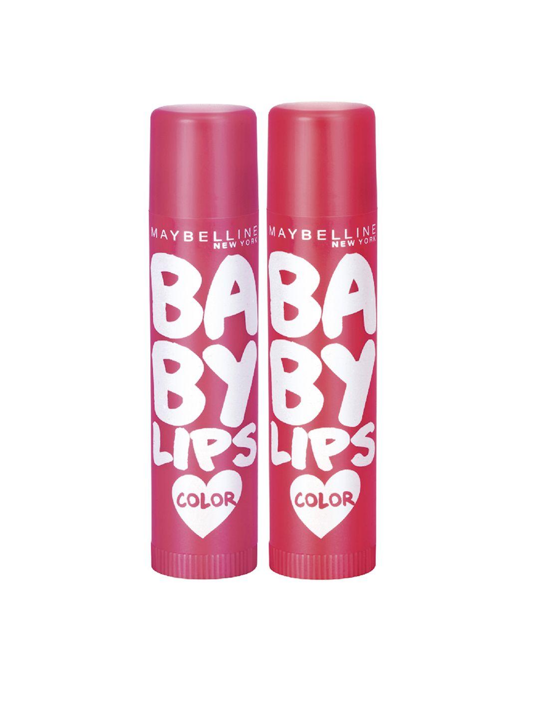maybelline new york set of 2 baby lips colour balm - cherry kiss & berry crush