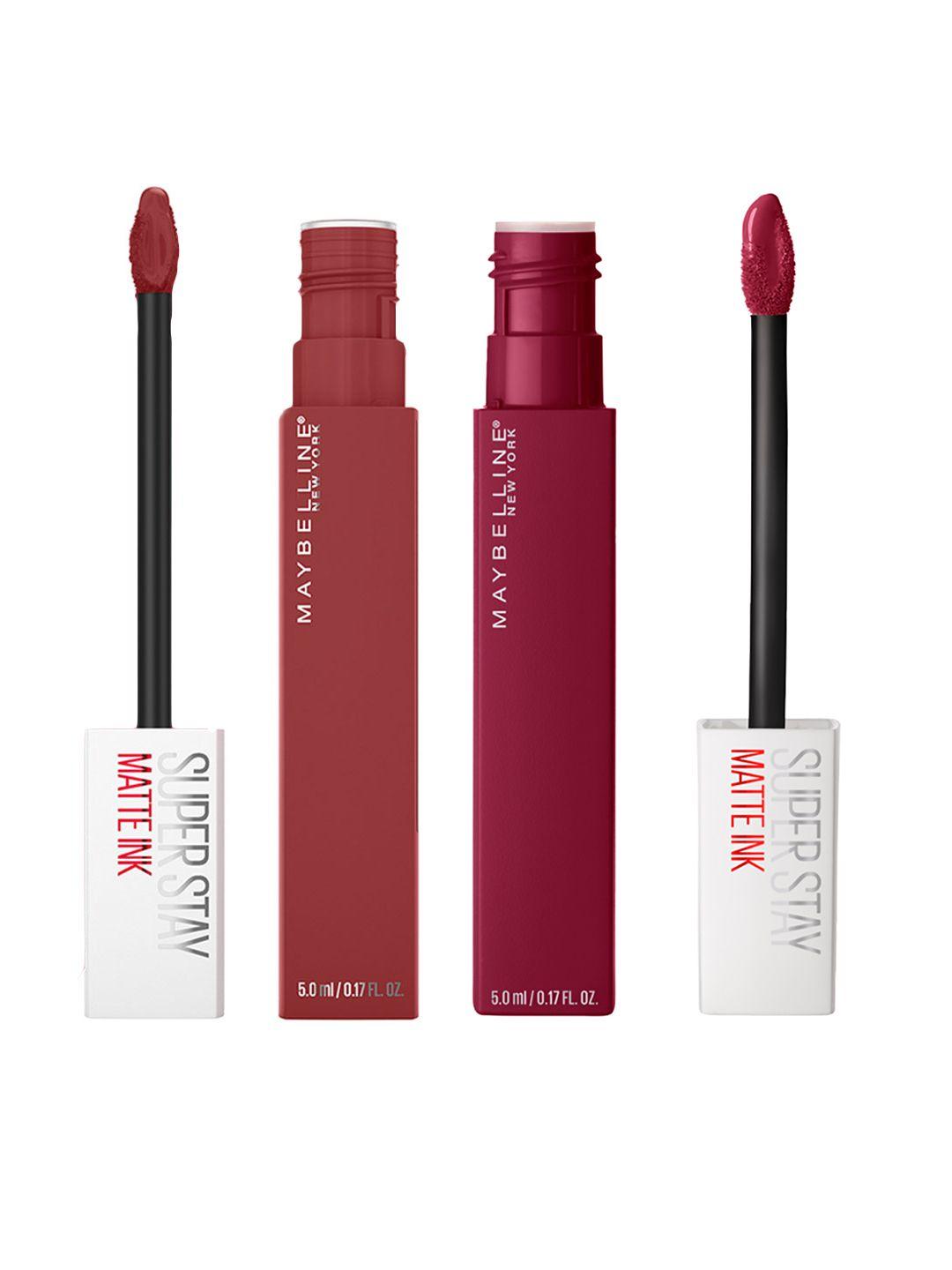 maybelline new york set of 2 super stay matte ink lipsticks- initiator 170 & founder 115