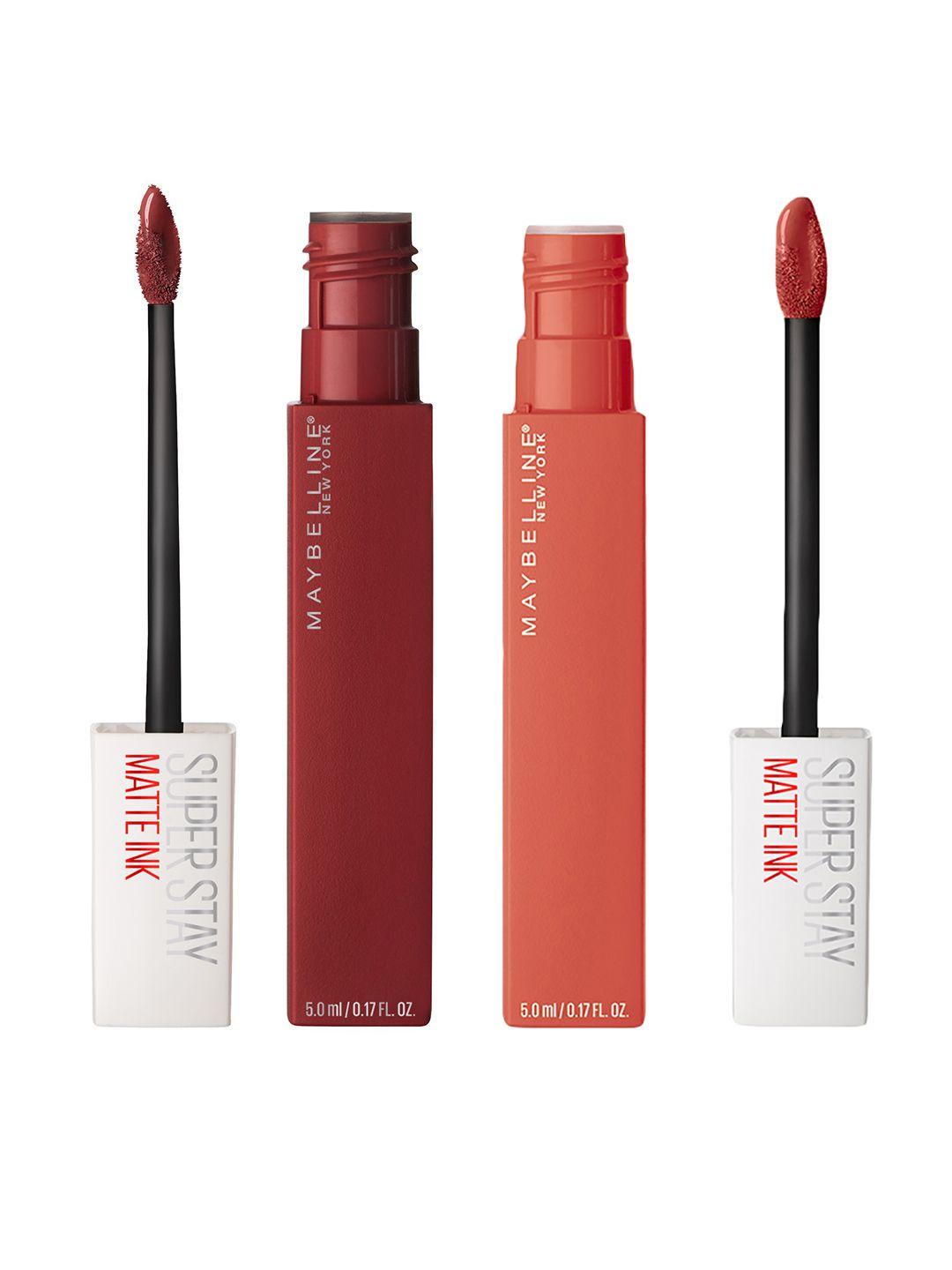 maybelline new york set of 2 super stay matte ink lipsticks- voyager 50 & versatile 210