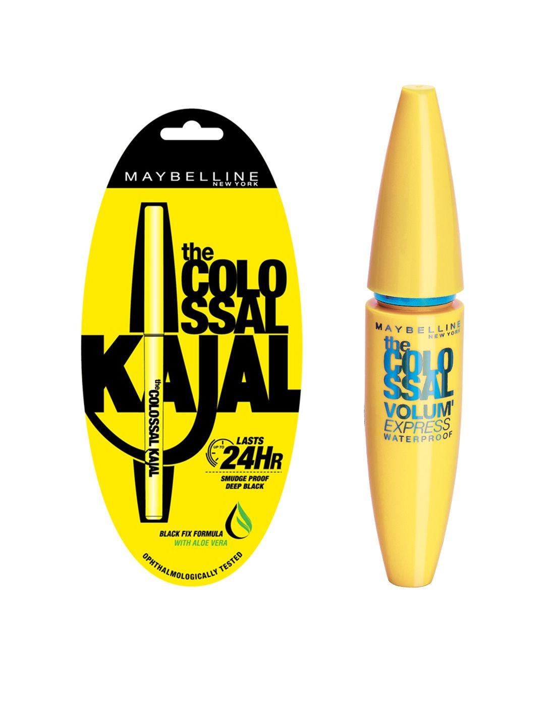 maybelline new york set of colossal kajal & colossal volume express waterproof mascara