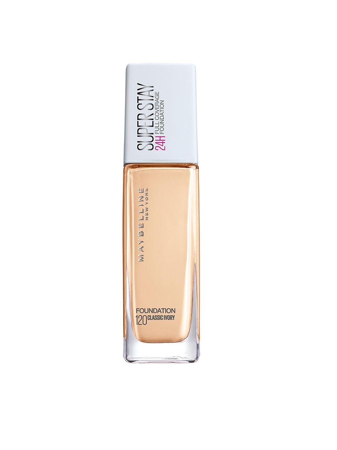 maybelline new york super stay 24h full coverage foundation 30 ml - classic ivory 120