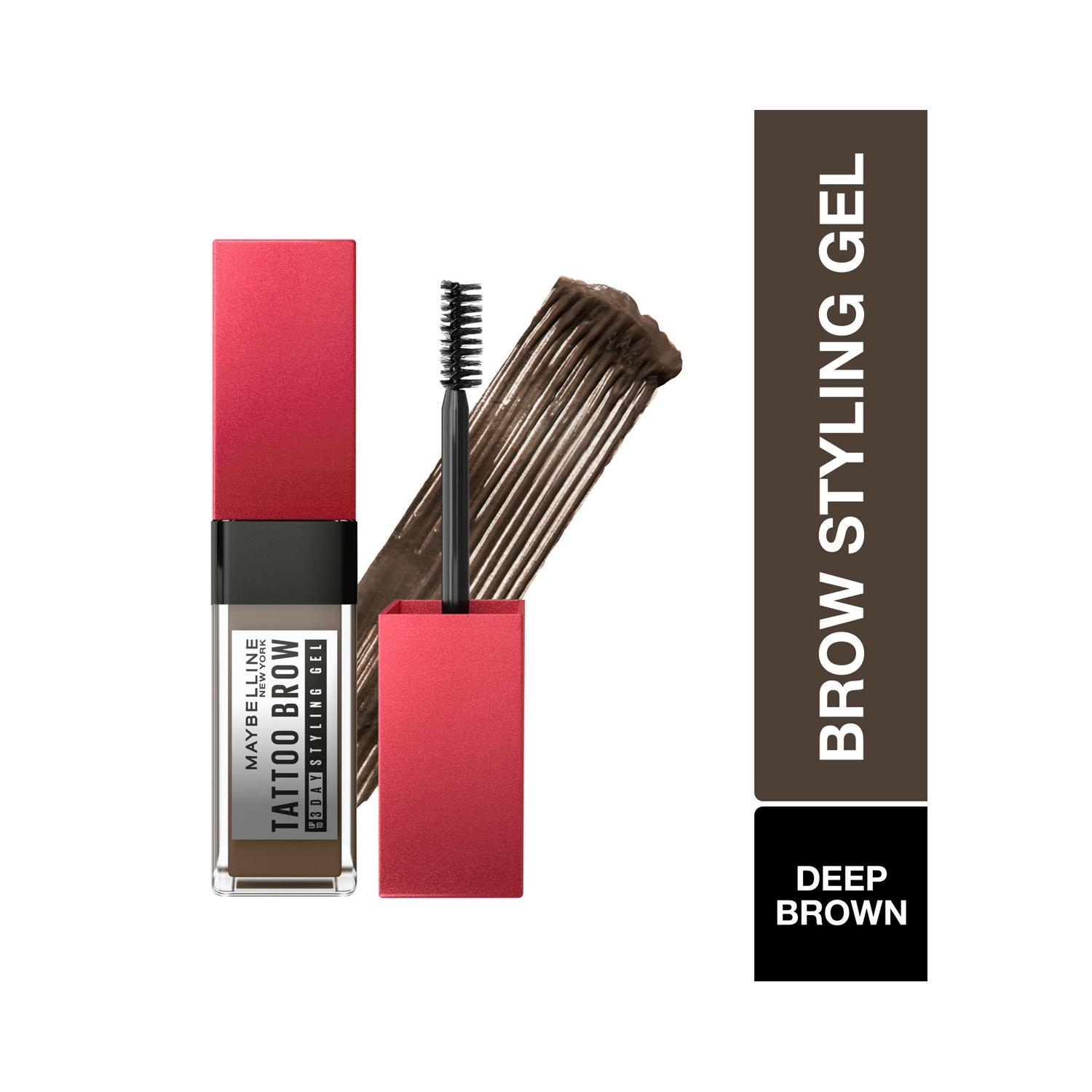 maybelline new york tattoo brow 3 day styling brow gel - deep brown (6ml)