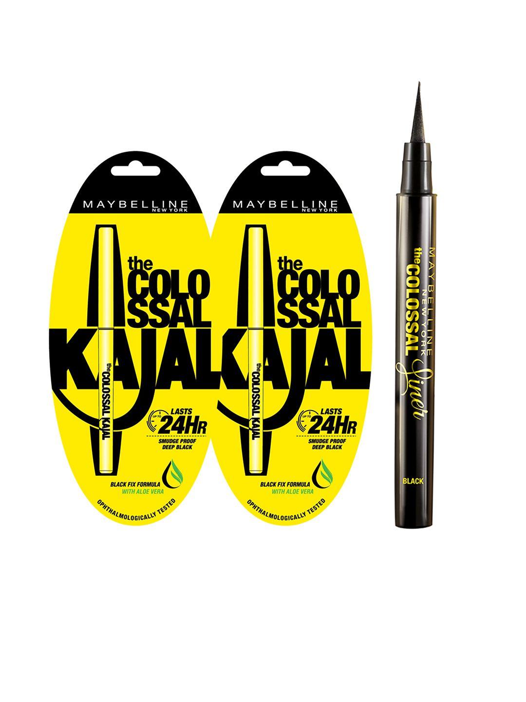 maybelline the colossal liner & colossal kajal 24 hr pack of 2