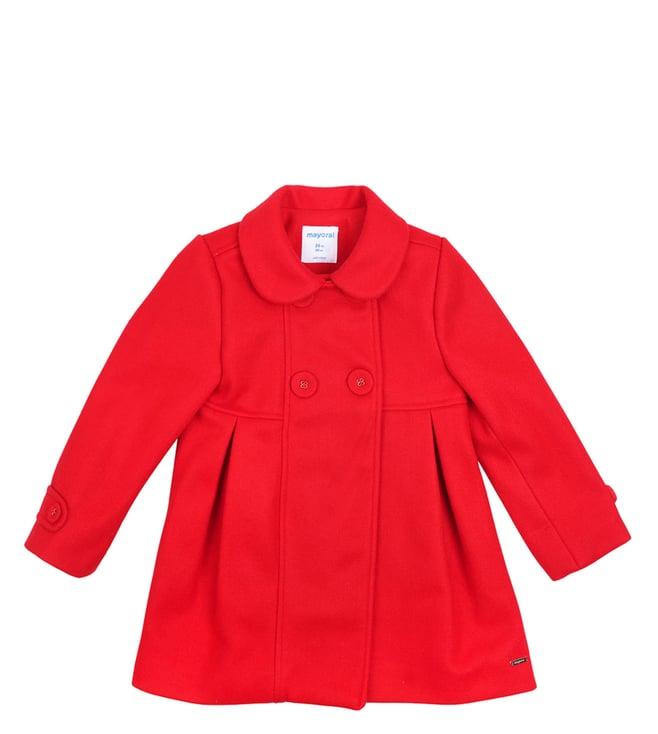 mayoral kids red regular fit dress coat