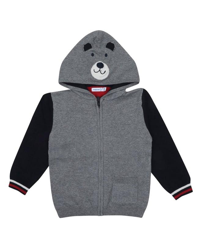 mayoral kids grey regular fit hoodie