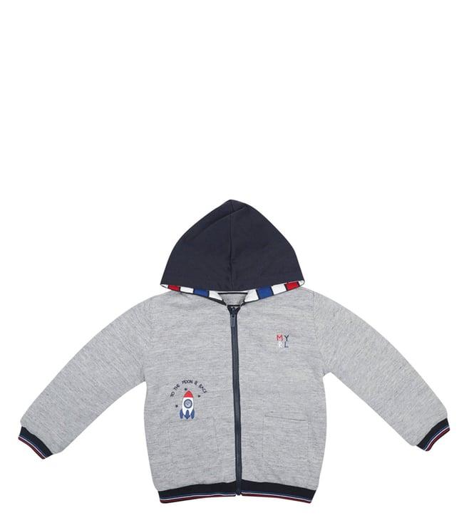 mayoral kids grey reversible regular fit hoodie