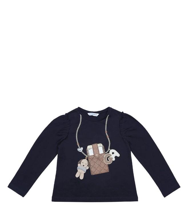 mayoral kids navy bag patch regular fit top