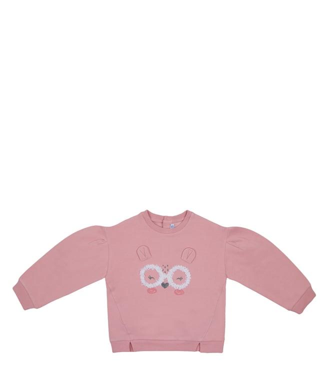 mayoral kids pink embossed printed regular fit sweatshirt