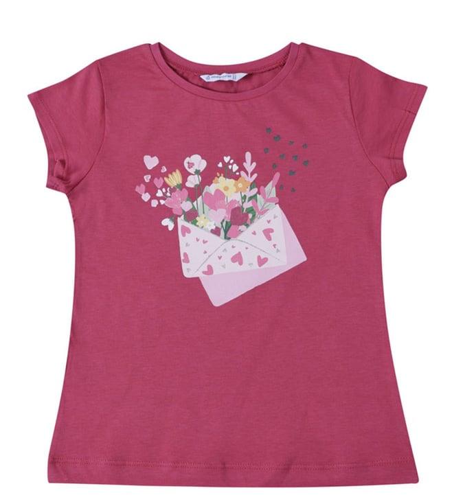 mayoral kids pink floral print regular fit top