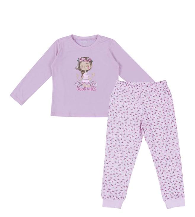 mayoral kids pink good vibes print regular fit top & joggers set