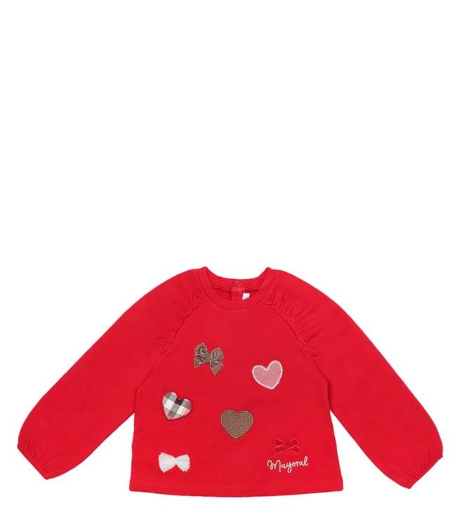 mayoral kids red embroidered regular fit sweatshirt