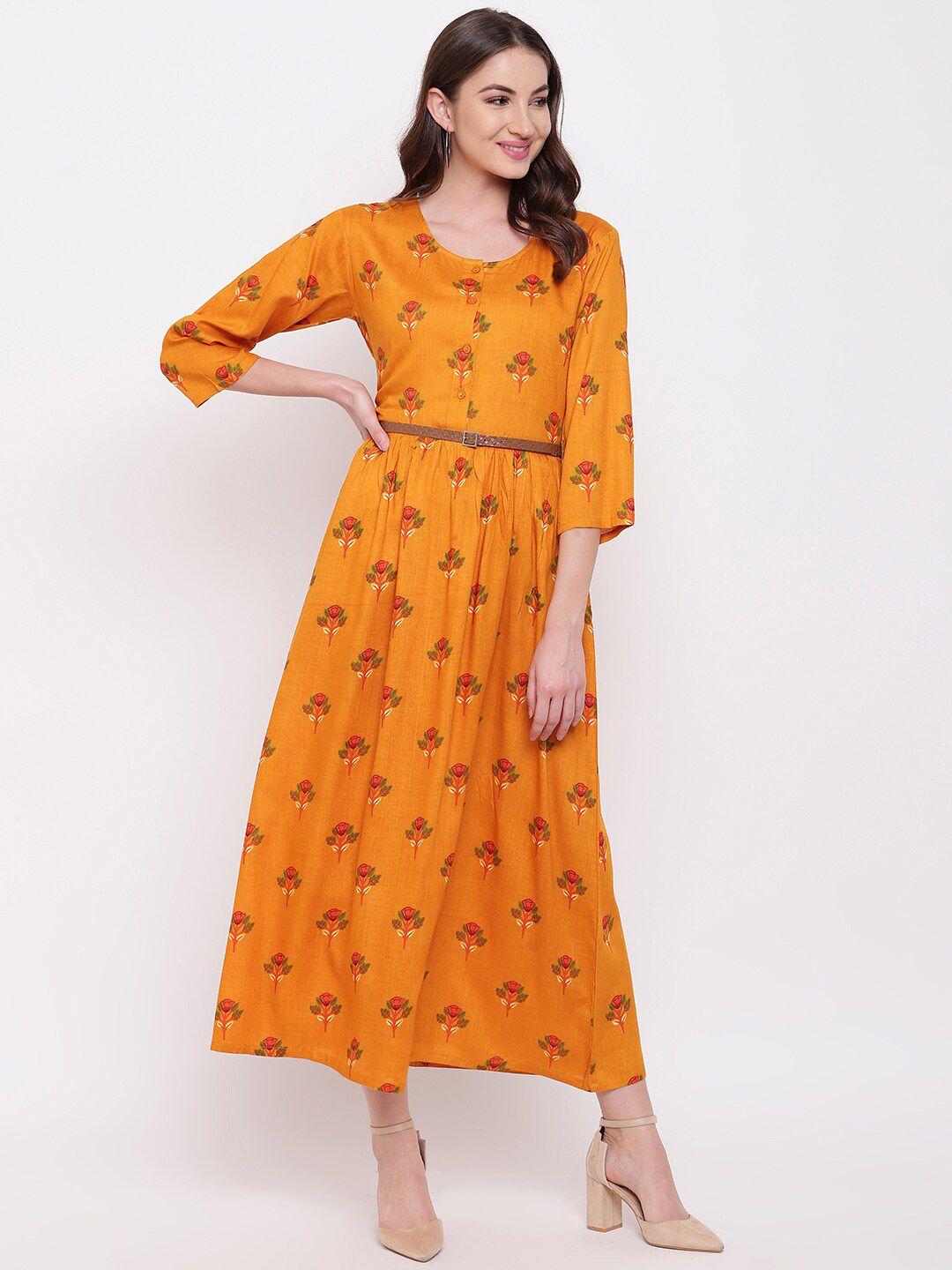 mayra floral printed a-line midi dress
