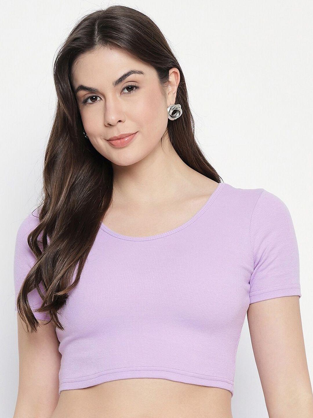 mayra round neck fitted crop top