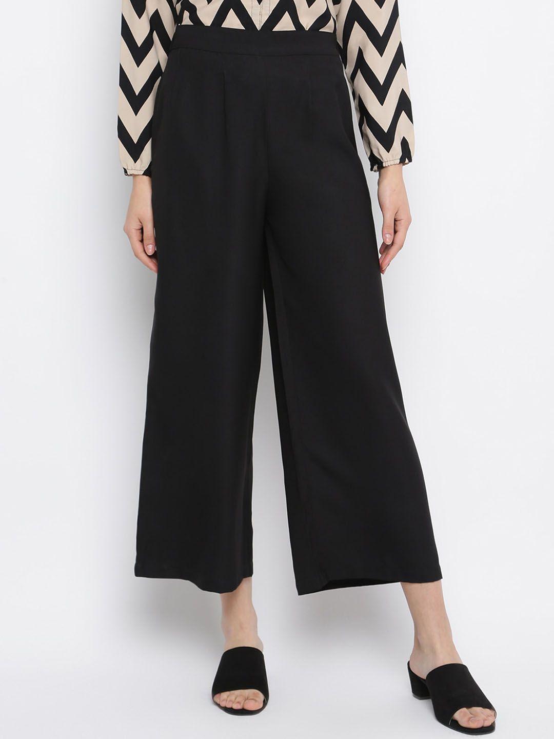mayra women mid rise crop parallel trousers