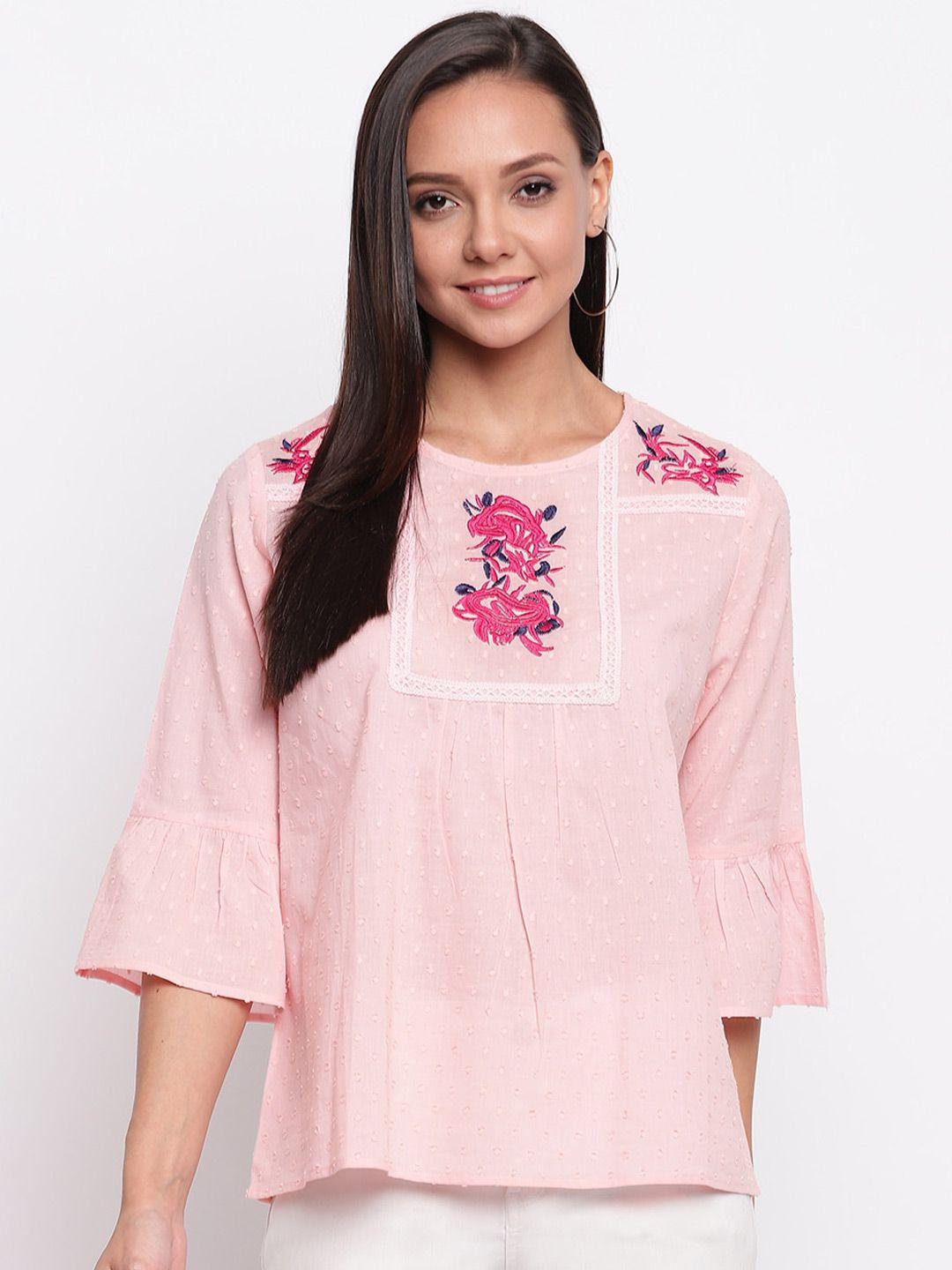 mayra floral embroidered top