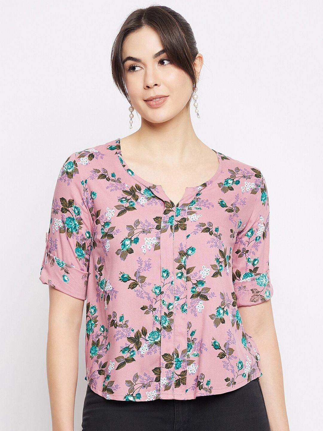 mayra floral print shirt style top