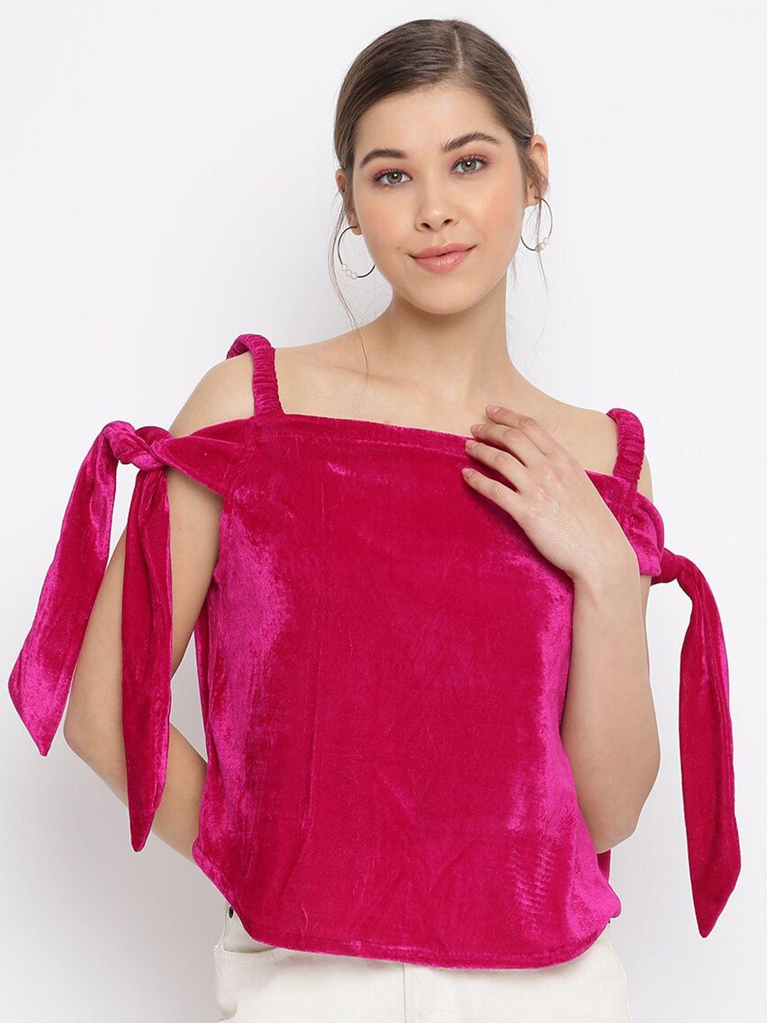 mayra fuchsia velvet top