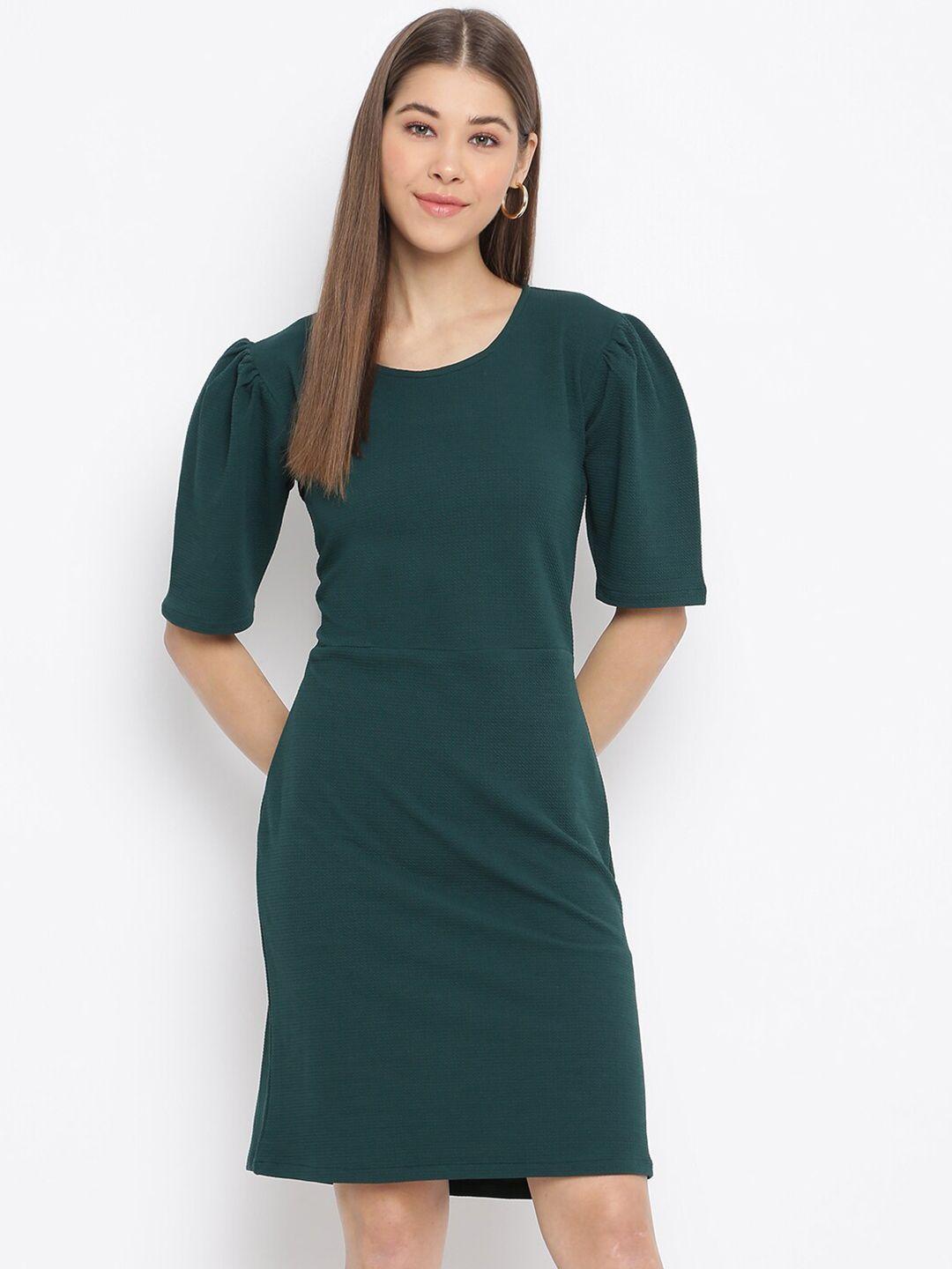 mayra green sheath dress