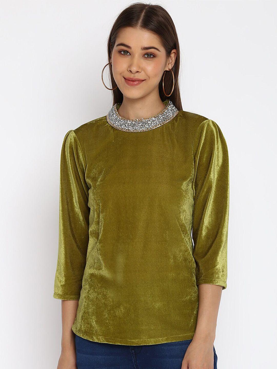 mayra high neck velvet top