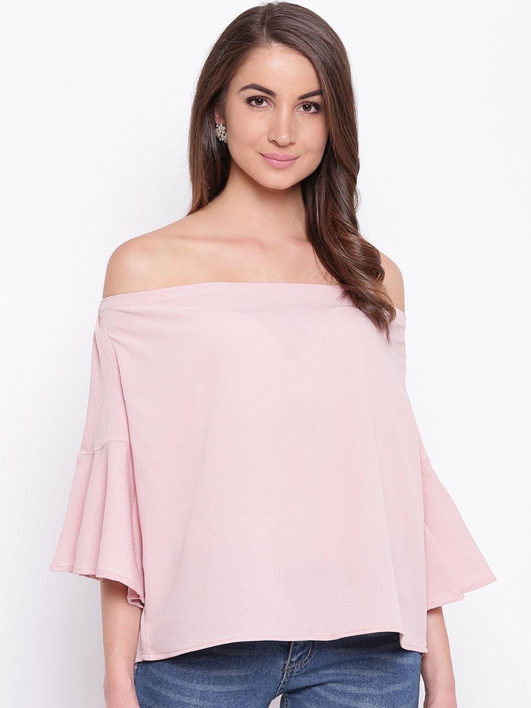 mayra pink off-shoulder bardot top