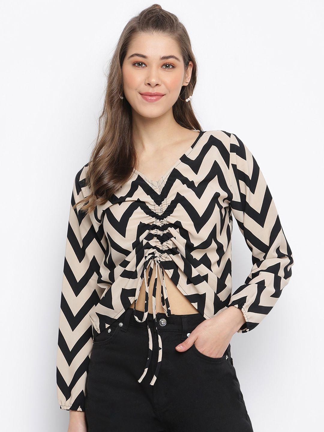 mayra print crepe wrap top