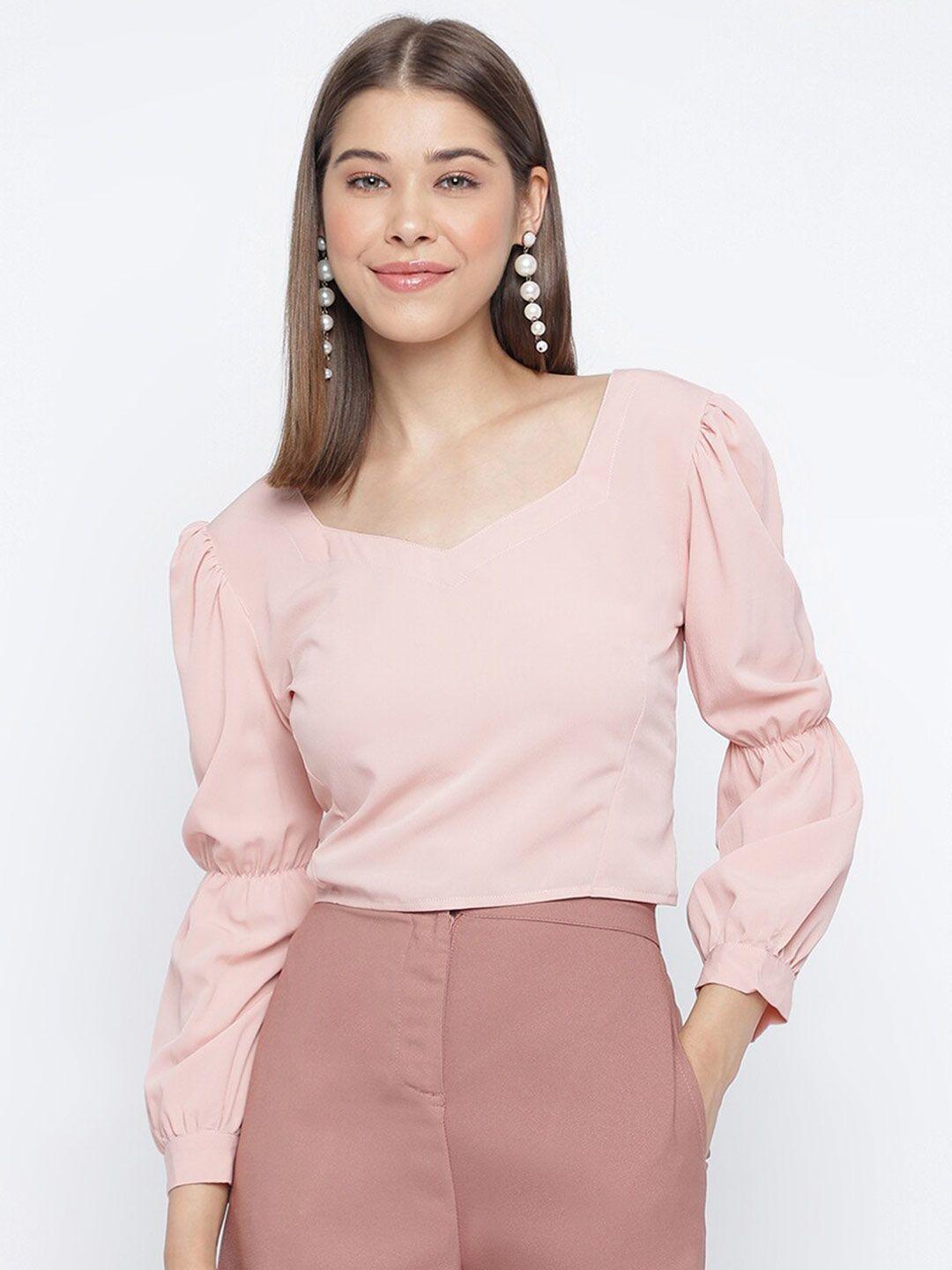 mayra puff sleeves sweet heart neck regular top