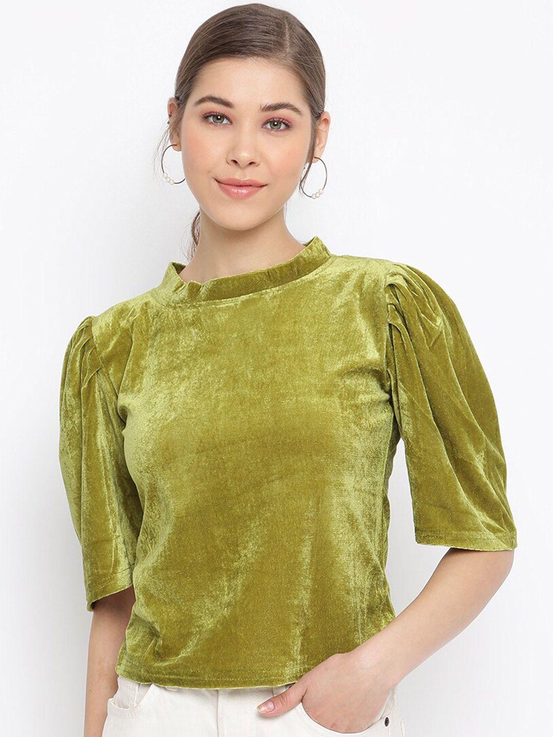 mayra puff sleeves velvet top