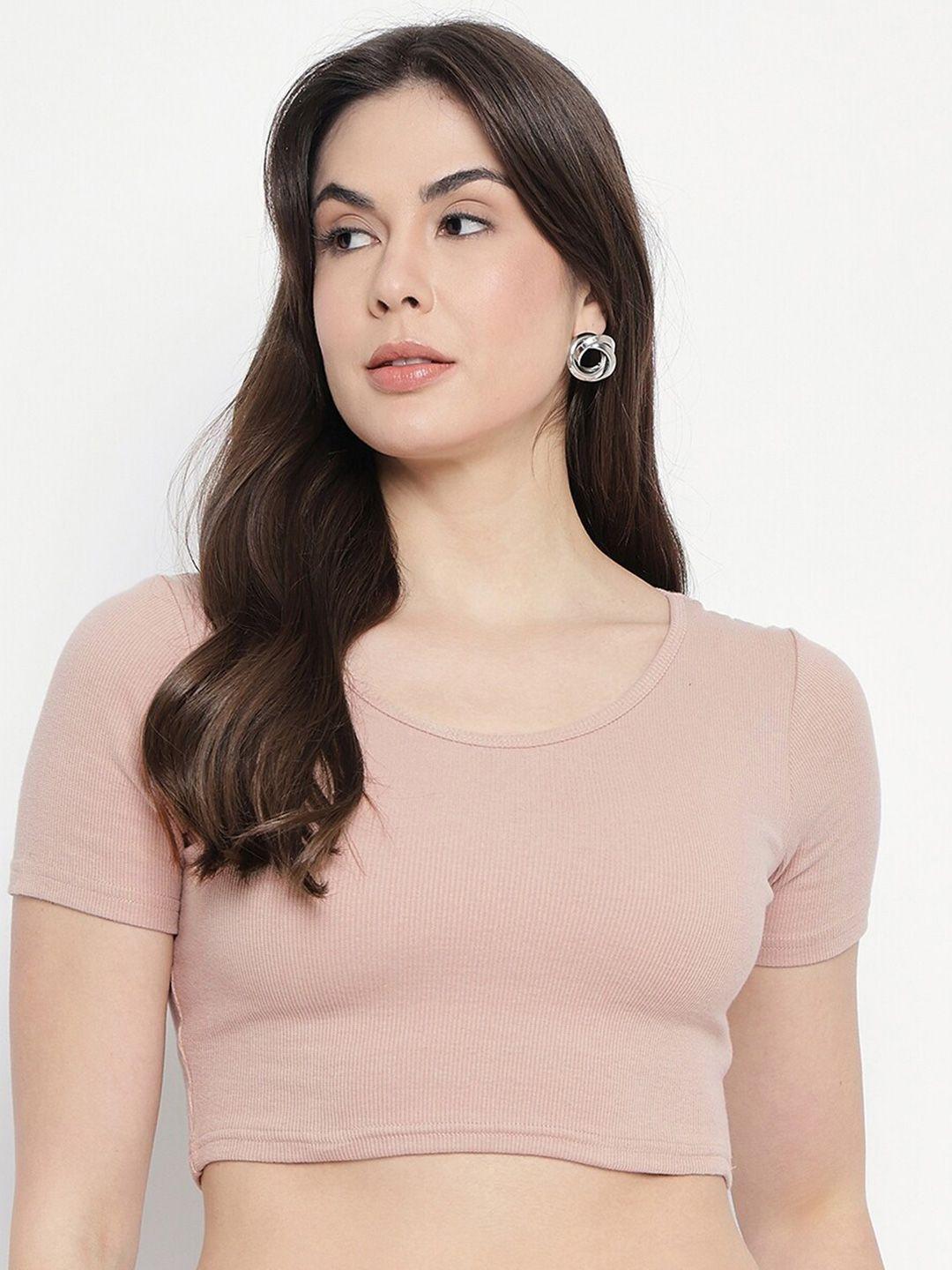 mayra round neck fitted crop top