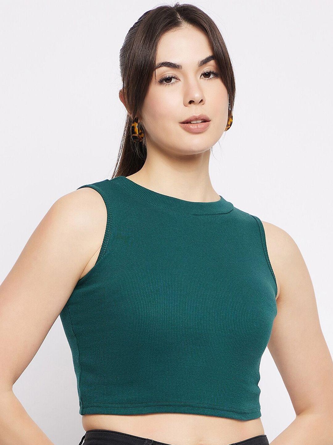 mayra round neck sleeveless crop top