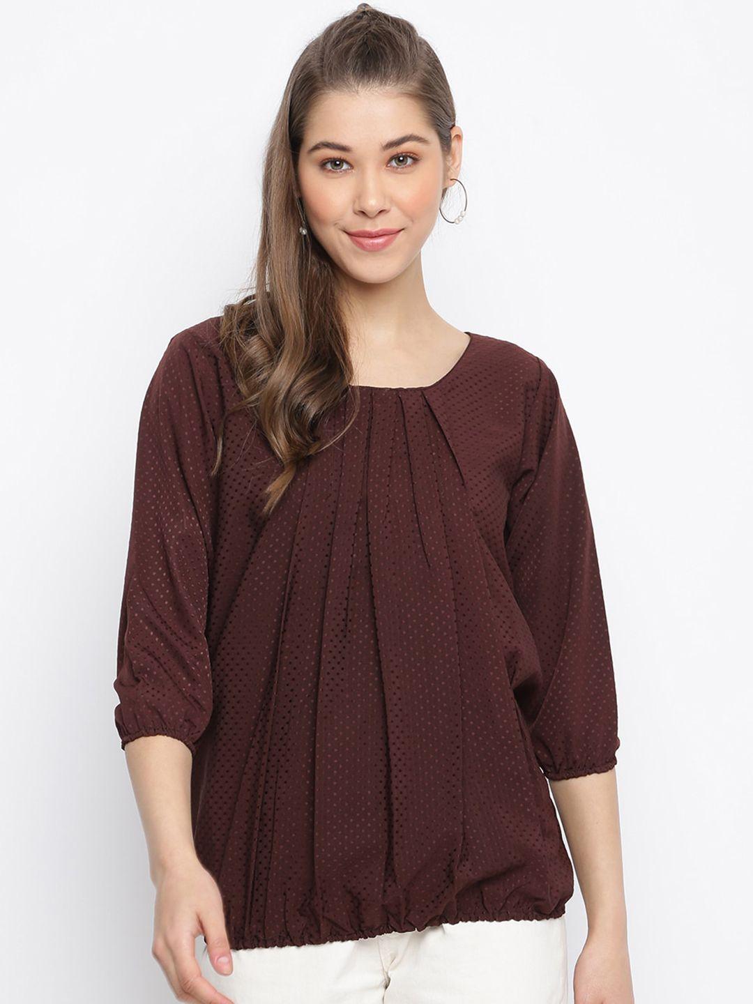 mayra self design pleated blouson top